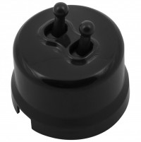 Bironi Лизетта пластик чёрный кнопка 2-клавишный (тумблерный) B1-232-23-PB фото