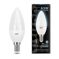 Gauss Лампа Свеча 6.5W 550lm 4100К E14 LED 103101207 фото