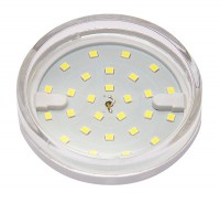 Jazzway Лампа светодиодная (LED) «таблетка» d75мм GX53 100° 6Вт 220-230В прозрачная тепло-белая желтая 3000К .2851970 фото
