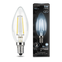 Gauss Лампа Filament Свеча 5W 450lm 4100К Е14 LED 103801205 фото