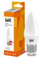 IEK Лампа светодиодная ECO C35 свеча 5Вт 230В 3000К E27 LLE-C35-5-230-30-E27 фото
