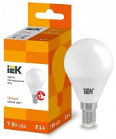 IEK  Лампа светодиодная ECO G45 шар 7Вт 230В 3000К E14 LLE-G45-7-230-30-E14 фото