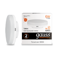 Gauss Лампа Gauss LED Elementary GX53 6W 2700K 1/100 83816 фото