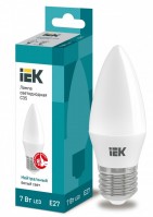 IEK Лампа светодиодная ECO C35 свеча 7Вт 230В 4000К E27 LLE-C35-7-230-40-E27 фото