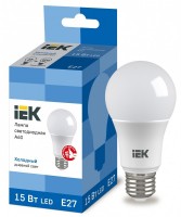 IEK Лампа светодиодная ECO A60 шар 15Вт 230В 6500К E27 LLE-A60-15-230-65-E27 фото