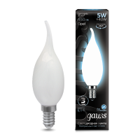 Gauss Лампа Filament Свеча на ветру 5W 450lm 4100К Е14 milky LED 104201205 фото
