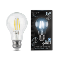 Gauss Лампа LED Filament A60 E27 8W 4100К 1/10/40 102802208 фото