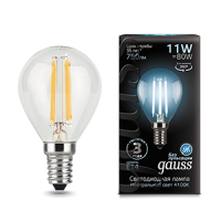 Gauss Лампа LED Filament Шар E14 11W 750lm 4100K 1/10/50 105801211 фото