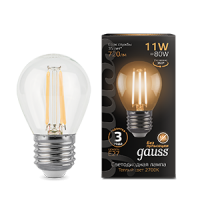 Gauss Лампа LED Filament Шар E27 11W 720lm 2700K 1/10/50 105802111 фото