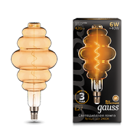 Gauss Лампа Filament Honeycomb 6W 420lm 2400К Е27 golden flexible LED 158802006 фото
