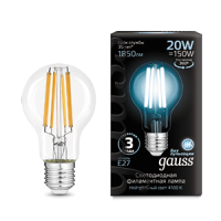 Gauss Лампа Filament А60 20W 1850lm 4100К Е27 LED 102902220 фото