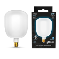 Gauss Лампа Filament V140 9W 890lm 4100К Е27 milky LED 1015802209 фото