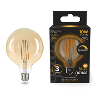 Gauss Лампа Filament G125 10W 820lm 2400К Е27 golden диммируемая LED 1/20 158802010-D фото