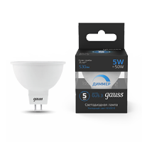 Gauss Лампа MR16 5W 530lm 6500K GU5.3 диммируемая LED 1/10/100 101505305-D фото