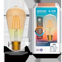 Gauss Лампа Smart Home Filament ST64 6,5W 720lm 2000-5500К E27 изм.цвет.темпр.+дим. LED 1310112 фото