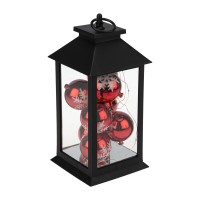 NEON-NIGHT Декоративный фонарь с шариками, черный корпус, размер 14х14х27 см, цвет теплый белый 513-063 фото