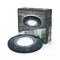 Gauss Светильник Backlight Gu5.3 LED 4100K 1/40 круг, гран. графит/хром BL058 фото