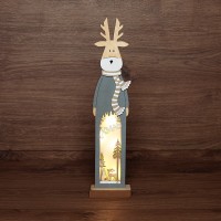 NEON-NIGHT Деревянная фигурка с подсветкой «Рождественский олень» 11х5х47 см 504-007 фото