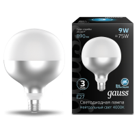 Gauss Лампа Filament G125 9W 890lm 4100К Е27 mirror-milky LED 1014802209 фото
