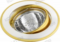 Comtech Corona Светильник галогеновый встраиваемый повор.MR16 1x50W GU5.3 золото/никель/золото P00373 фото