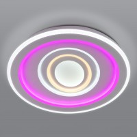 Eurosvet Потолочный светодиодный светильник с цветной подсветкой 90214/1 белый a047362 фото