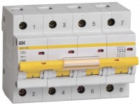 IEK Автоматический выключатель ВА 47-100 4Р 80А 10 кА х-ка С MVA40-4-080-C фото