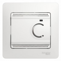 Glossa термостат электронный теплого пола с датчиком, 10A (в сборе с рамкой), цвет белый GSL000138 фото