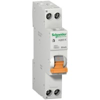 Schneider Electric Домовой АД63 Дифференциальный автоматический выключатель К 10А С 30мА 1P+N 4500А АС 1 мод. 12521 фото