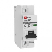 EKF Basic ВА 47-100 Автоматический выключатель  (С) 1P  100А 10kA mcb47100-1-100C-bas фото