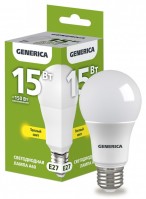 IEK GENERICA Лампа LED A60 груша 15Вт 230В 3000К E27 LL-A60-15-230-30-E27-G фото
