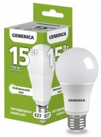 IEK GENERICA Лампа LED A60 груша 15Вт 230В 4000К E27 LL-A60-15-230-40-E27-G фото