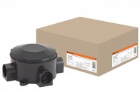 TDM Распаячная коробка ОП D80х35мм, IP42, 3-х рожковая, черная SQ1401-4044 фото