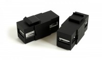 Hyperline KJ1-USB-A2-BK Вставка формата Keystone Jack с проходным адаптером USB 2.0 (Type A), ROHS, черная 251214 фото