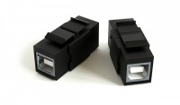 Hyperline KJ1-USB-B2-BK Вставка формата Keystone Jack с проходным адаптером USB 2.0 (Type B), ROHS, черная 251217 фото