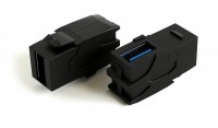 Hyperline KJ1-USB-VA3-BK Вставка формата Keystone Jack с проходным адаптером USB 3.0 (Type A), 90 градусов, ROHS, черная 251219 фото