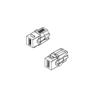 Hyperline KJ1-USB-VA3-WH Вставка формата Keystone Jack с проходным адаптером USB 3.0 (Type A), 90 градусов, ROHS, белая 247404 фото
