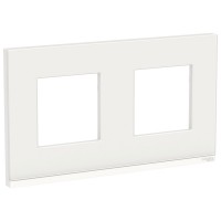 Unica Pure белое стекло / белая рамка 2-ная горизонтальная NU600485 фото