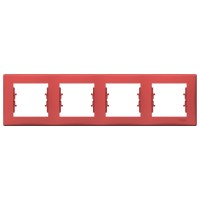 Sedna Красная рамка 4-ая горизонтальная SDN5800741 фото