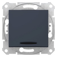 Sedna графит переключатель 1-клавишный с подсветкой 10A, 250В (сх.6) SDN1500170 фото