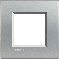BTicino Livinglight алюминий рамка прямоугольная, 2 мод LNA4802TE фото