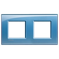 BTicino Livinglight Голубой рамка прямоугольная, 2+2 мод LNA4802M2AD фото