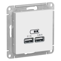 Systeme Electric AtlasDesign белый USB, 5В, 1 порт x 2,1 А, 2 порта х 1,05 А, механизм ATN000133 фото