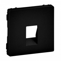Legrand Valena Life Black лицевая панель для аудиорозетки с пружинными зажимами одиночной, антрацит. 756362 фото