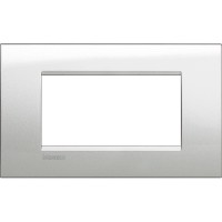 BTicino Livinglight Лунное серебро Рамка, итальянская модульность, 4 модуля LNA4804GL фото