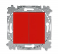 ABB EPJ Levit красный / дымчатый чёрный Выключатель 2-клавишный 2CHH590545A6065 фото