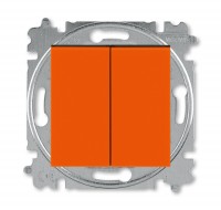 ABB EPJ Levit Оранжевый / дымчатый чёрный Выключатель 2-клавишный 2CHH590545A6066 фото