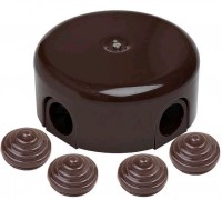 Bironi Лизетта пластик коричневый распределительная коробка 78*30мм (4 ввода в комплекте) B1-521-22-K фото