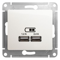 Glossa перламутр USB розетка A+С, 5В/2,4А, 2х5В/1,2 А GSL000639 фото