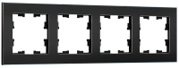 IEK Brite Decor чёрный металл рамка 4 места BR-M42-M-K02 фото