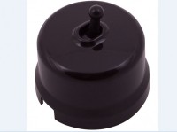 Bironi Лизетта пластик коричневый выключатель проходной 1-клавишный (тумблерный) B1-231-22 фото